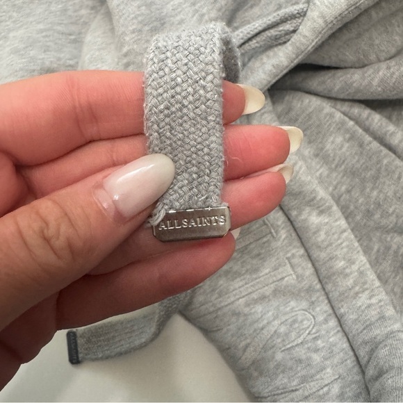 All Saints allsaints  gray marl talon pullover embroidered hoodie Size small - Picture 9 of 12